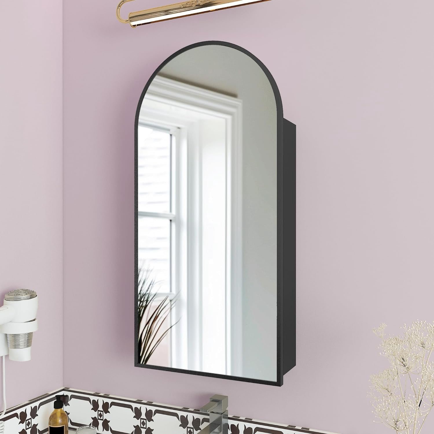 Arched Medicine Cabinets with Mirror, Bathroom Mirror with Storage ...
