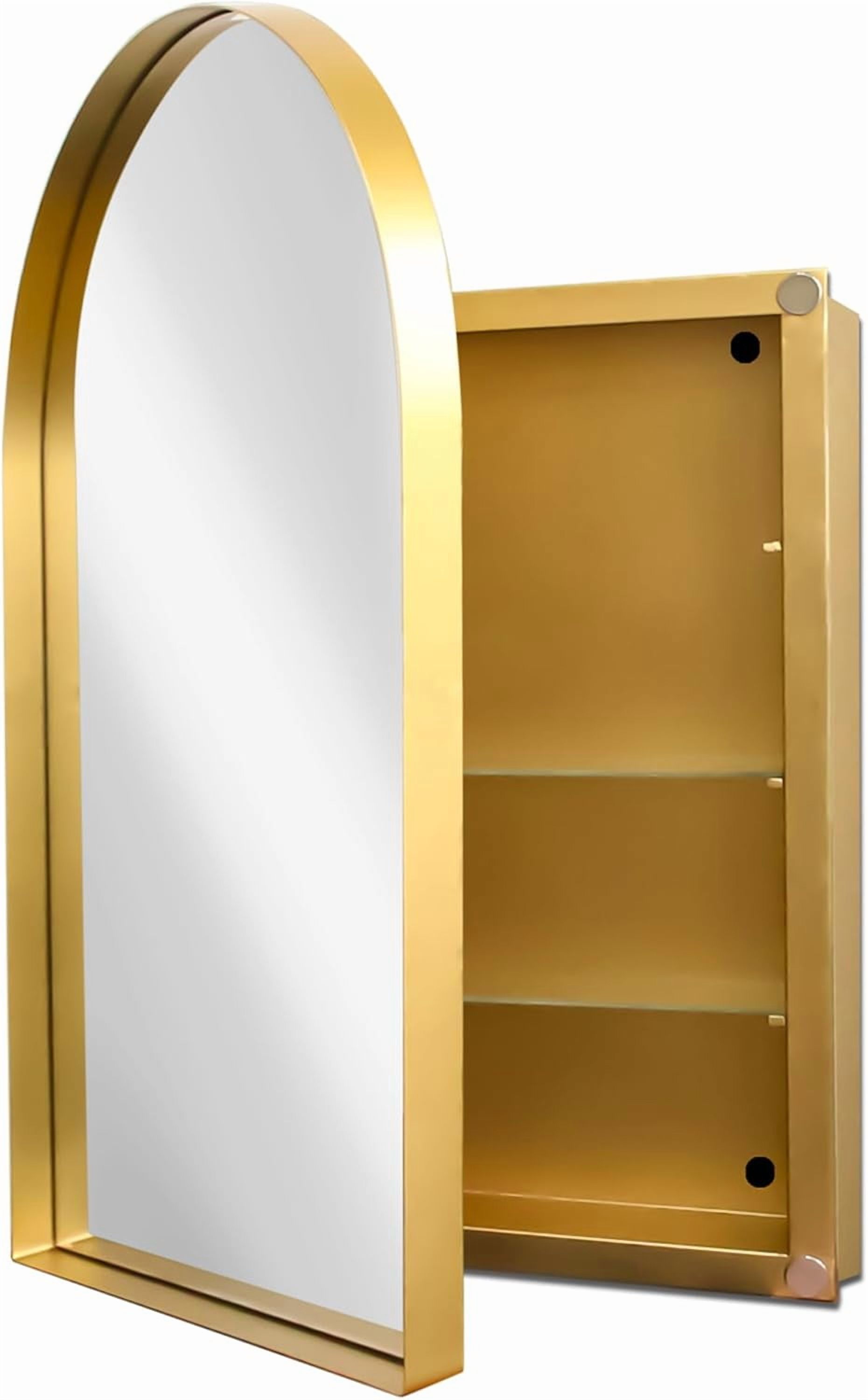 Arched Medicine Cabinets with Mirror, Metal Framed Bathroom Mirror ...