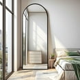 Arched Mirror Full Length Black, 64"x21" Full Body Big Floor Wall