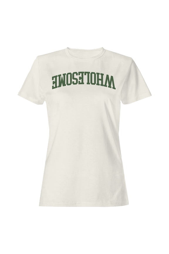 Arched Retro Typography Women's Off-White T-shirt