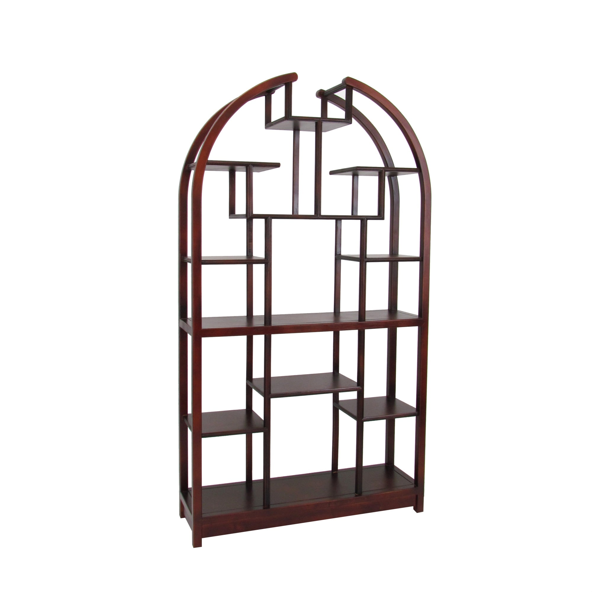 Arched Shape Display Unit with Multiple Shelves, Dark Brown - Walmart.com