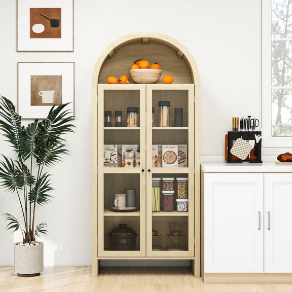 Arched Storage Cabinet with 33 lbs Laminate Capacity / Strong Storage for Kitchen