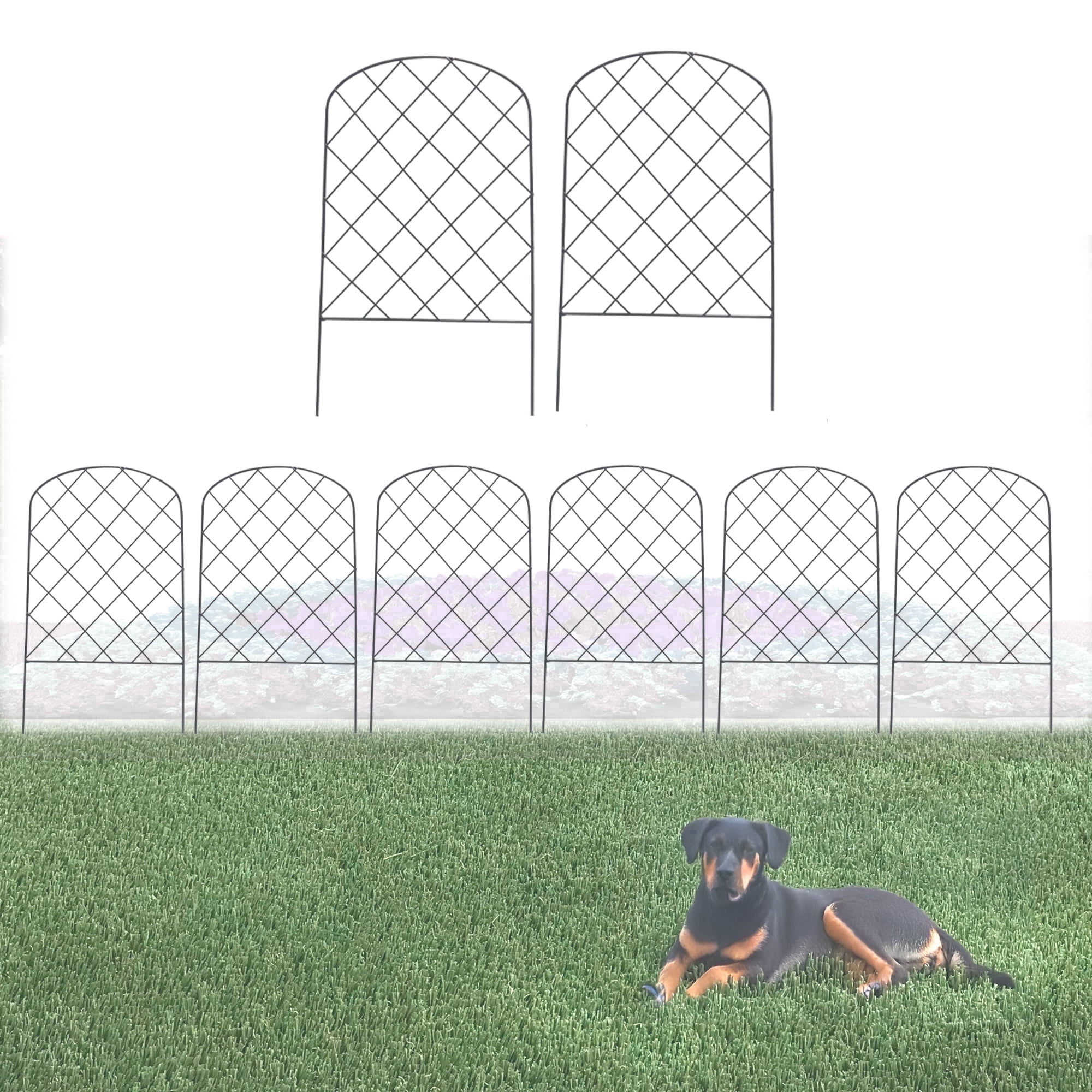 Glamos Wire 12 inch wide Arched Metal Decorative Fence 6 panels covers 6 plus feet