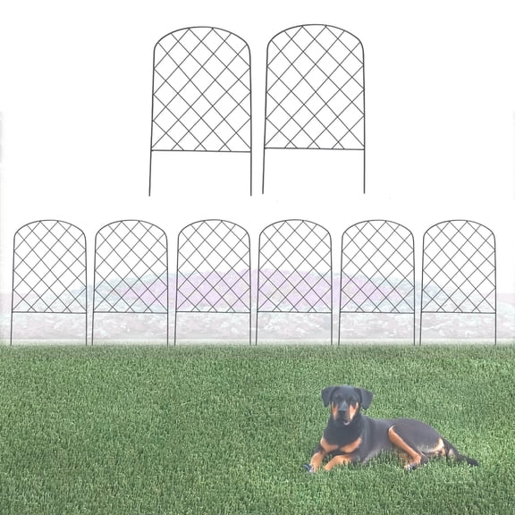 Glamos Wire 12 inch wide Arched Metal Decorative Fence 6 panels covers 6 plus feet