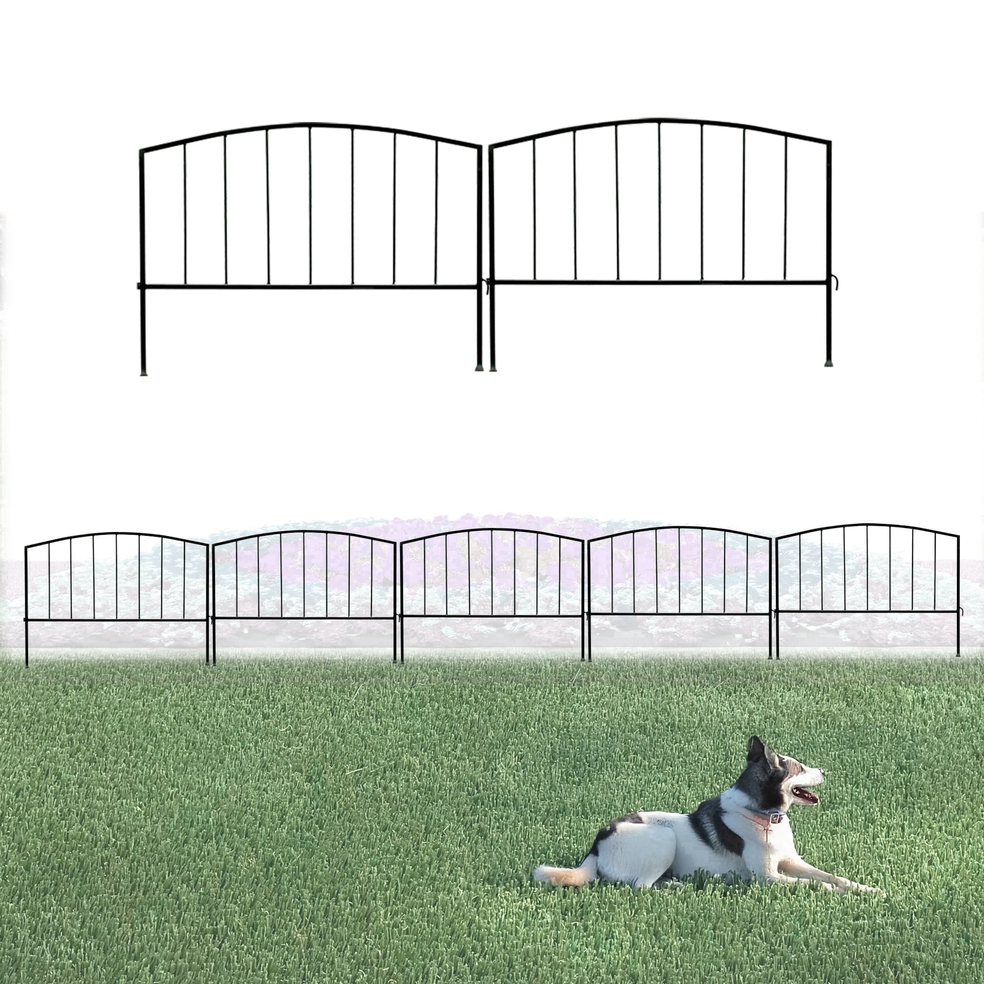 Glamos Wire 24 inch Arched Top Vertical Decorative Panel Fence 10 pack cover 20 ft