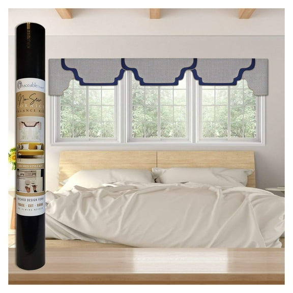 Arched Valance Kit for Bedroom, Kitchen, Living Room, No-Sewing