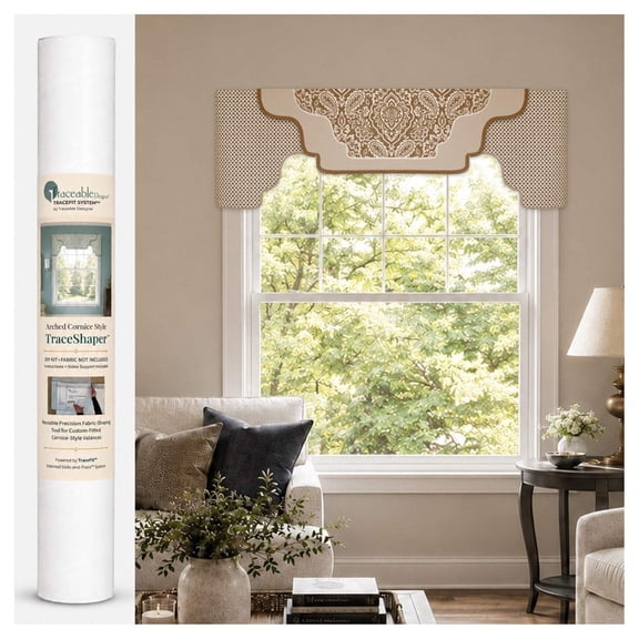 Arched Valance Kit for Bedroom, Kitchen, Living Room, No-Sewing