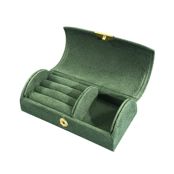 Arched Velvet Travel Jewelry Box | Portable Small Jewelry Storage Case with Bead Design | 10x5.5x3.5cm Organizer for Earrings Rings Necklaces