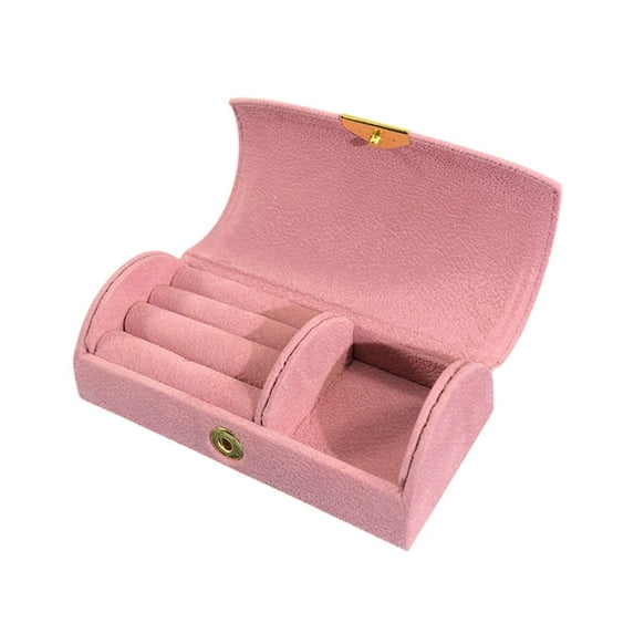 Arched Velvet Travel Jewelry Box | Portable Small Jewelry Storage Case with Bead Design | 10x5.5x3.5cm Organizer for Earrings Rings Necklaces