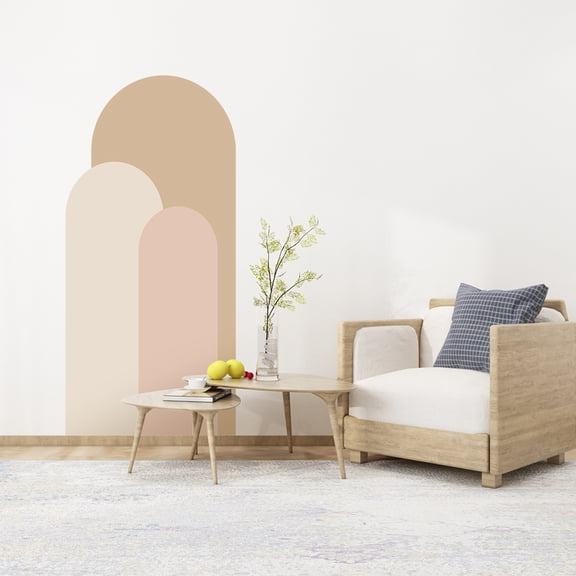 Arched Wall Art Sticker 3 Colors PVC Peel and Stick Decorative Wallpaper for Bedroom Living Room Office