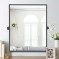 thumbnail image 1 of Arched Wall Mirror Small Arch Mirror Right Angle Mirror 38"x26",Black,Iron, 1 of 5