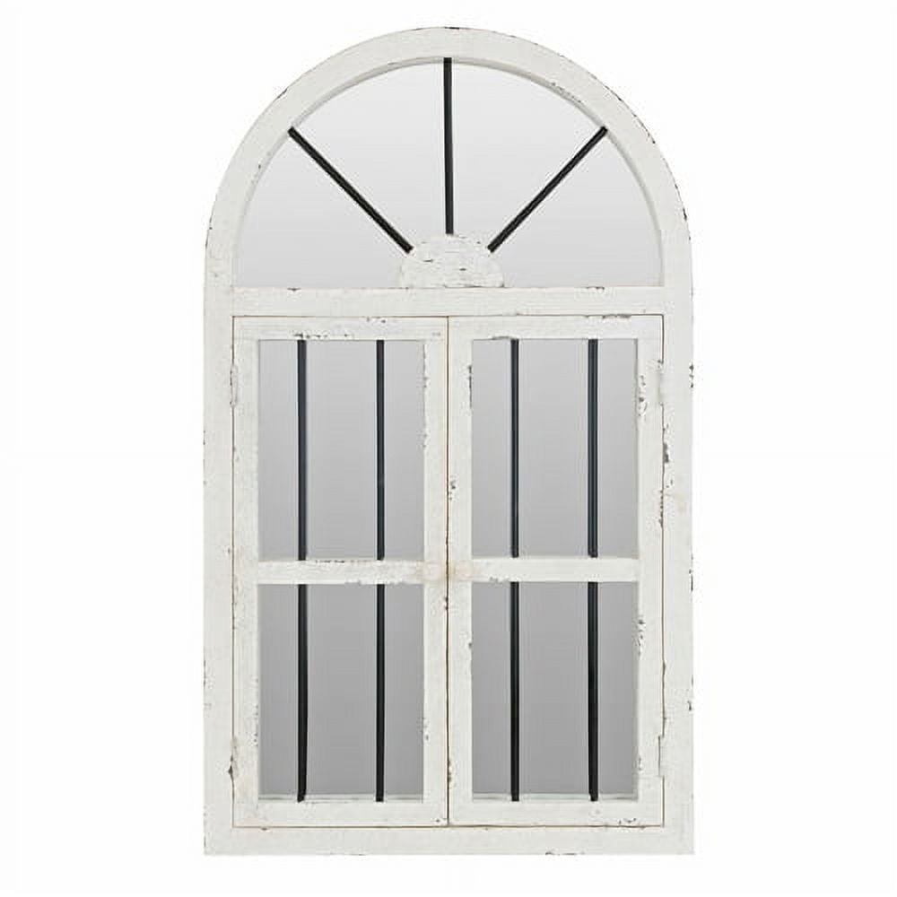 Arched Window Wall Mirror White 42" x 25" by Aspire