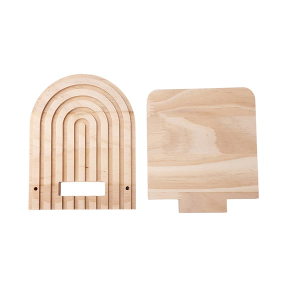 Arched Wooden Floating Wall Shelf,Wall Mount Rack Recessed Layer Design for Bedroom Bathroom Entryway Decor