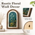 thumbnail image 1 of Arched Wooden Picture Frame with Painted Wildflower Art and Double-Layer Distressed Wood Design,for Living Room Shelf,Freestanding Tabletop Decoration, 1 of 7