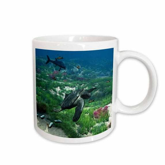 3drose, Archelon Was a Giant Sea Turtle from the Cretaceous Period, 11oz Mug