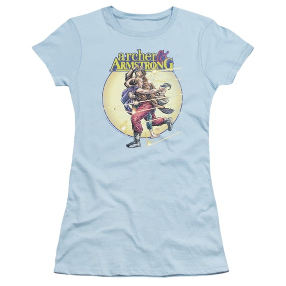 Archer & Armstrong Vintage A & A S/S Junior Women's T-Shirt Sheer Light Blue