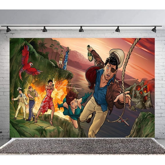 Archer Backdrop Banner Party Supplies Poster Movie Theme Background for Photography Birthday Decorations
