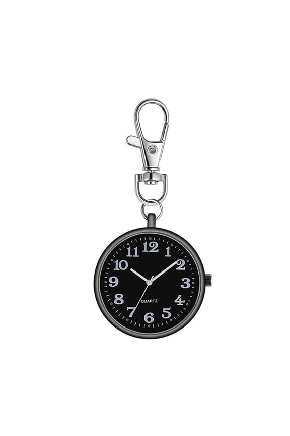 Fashion Unisex Round Dial Quartz Analog Nurse Medical Keychain Pocket Watch