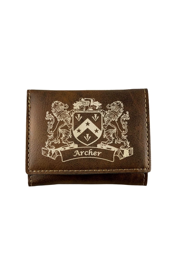 Archer Irish Coat of Arms Rustic Leather Wallet