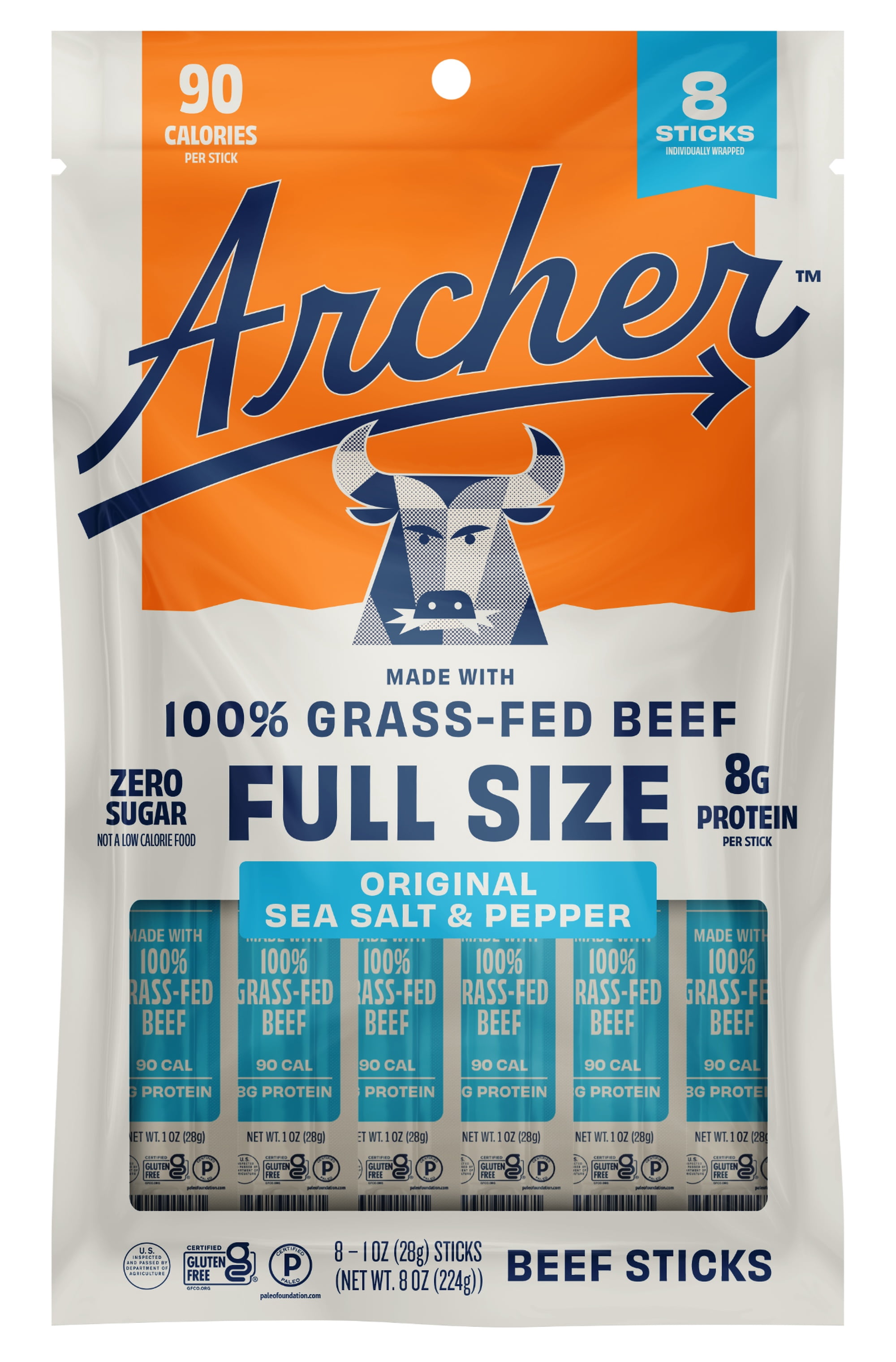 Archer Original Beef Jerky Sticks, 1 oz, 8 Count
