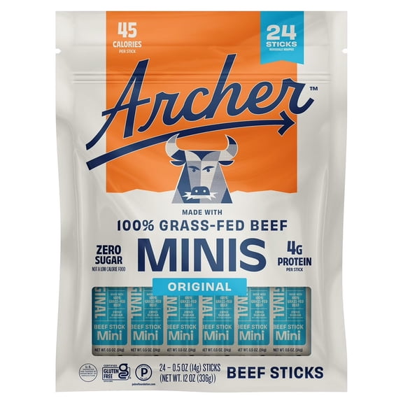 Archer Original Mini Beef Sticks, 0.5 oz, 24 pk.