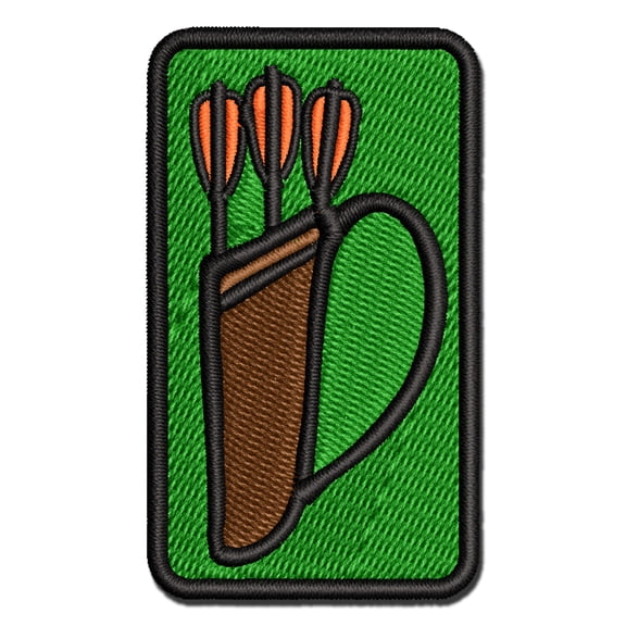 Archer Quiver with Arrows Archery Applique Multi-Color Embroidered Iron-On Patch - 2.0 Inch Mini