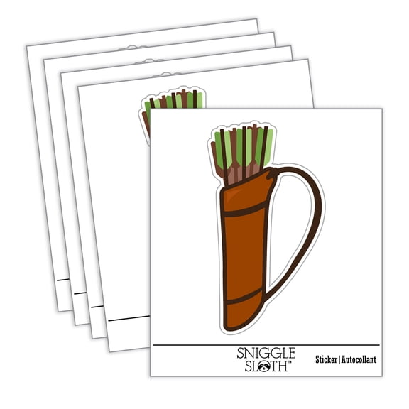 Archer Quiver with Arrows Archery Car Window Bumper Water Bottle Phone Tablet Laptop Waterproof Vinyl Decal Sticker Set 5-Pack - Gloss Finish - 5.0"