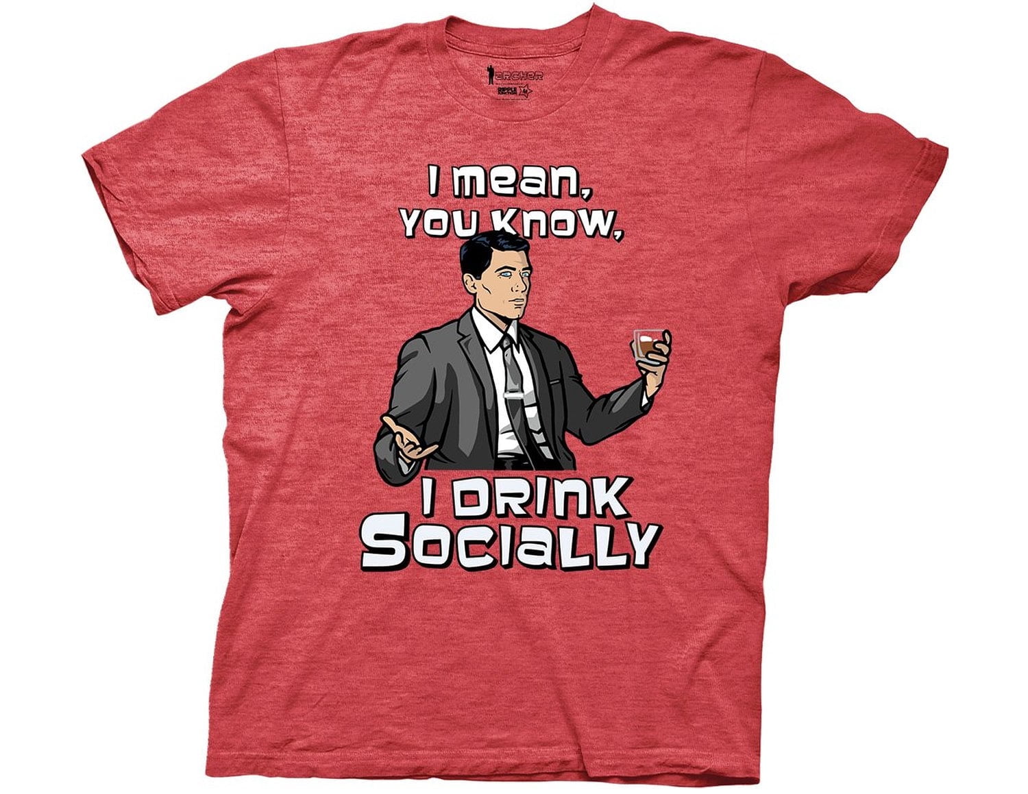 Archer T-Shirt SOCIAL DRINKER Officially Licensed - Walmart.com
