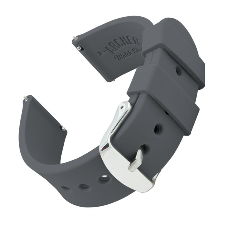 Archer Watch Straps Silicone Quick Release Soft Rubber Replacement Watch Bands for Men and Women Graphite 20mm Walmart