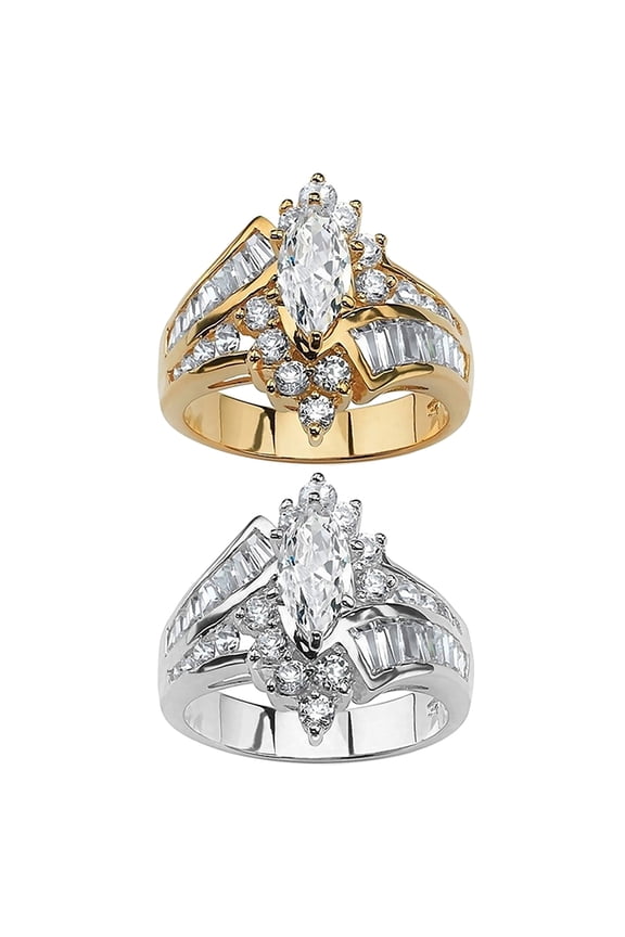 Women Marquise Cut Cubic Zirconia Engagement Anniversary Finger Ring Jewelry