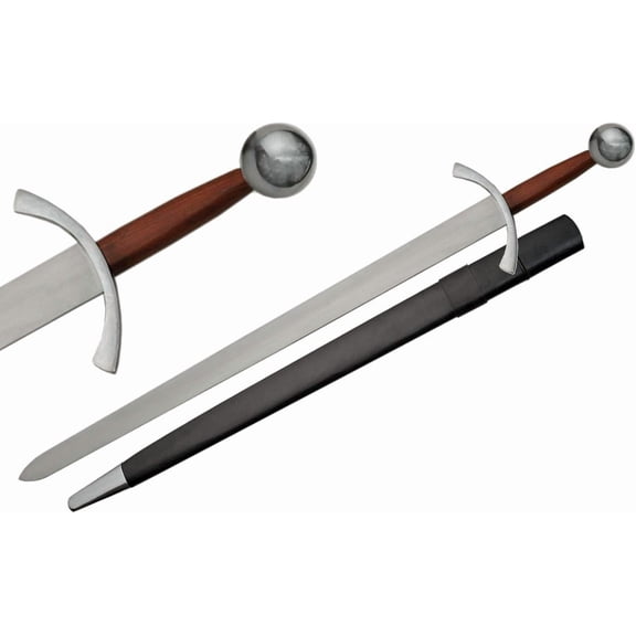 SZCO 40" Medieval Archer Sword Full Tang Fantasy Medieval Knight Longsword with Wood Handle & Scabbard Ideal for LARP, Collectors, Display & Reenactment