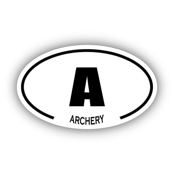 Archery A Oval Bumper Sticker 3M Vinyl Decal 3 in x 5 in