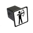 thumbnail image 1 of Archery Archer Bow Arrow Sign Symbol 2" Tow Trailer Hitch Cover Plug Insert, 1 of 1