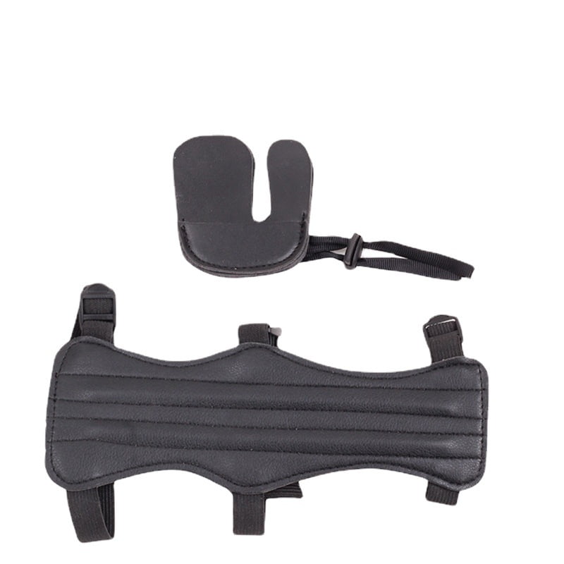 Archery Arm Forearm Guard Finger Tabs Protector Suit Set For