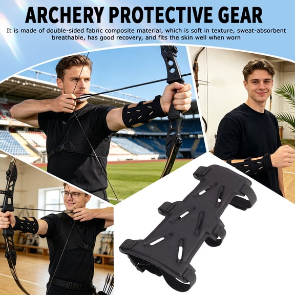 Archery Arm Guard Protective Gear for Target Shooting Practice, Adjustable Forearm Protector with Straps for Outdoor Hunting and Archery Sports Gear C015 Archery Arm Guard