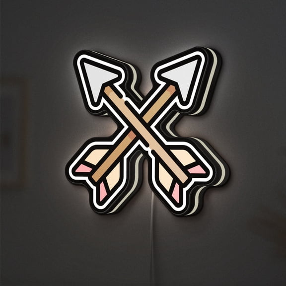 Archery Arrow 3D Novelty Light Box for Medieval Weapon Decor, Quiver Inspired Night Light for Historical and Sports Enthusiasts (Height 8 inch, 20cm)