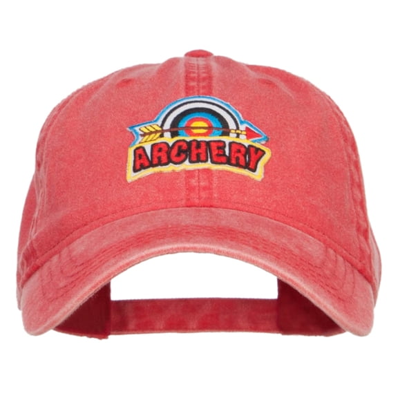 Archery Arrow Patched Washed Cap - Red OSFM