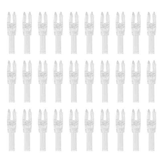 Uxcell Archery Arrows Nocks, Plastic Insert Arrow Nock Replacement Arrow Tails for Hunting Shooting Compound Recurve Transparent White