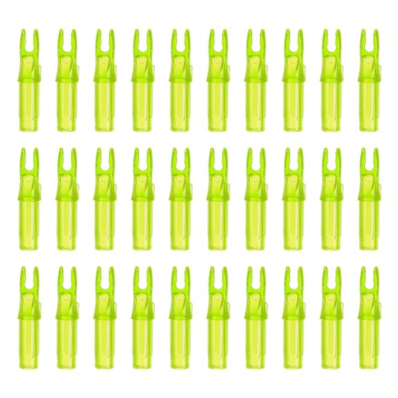 Uxcell Archery Arrows Nocks 6.2mm, Plastic Insert Arrow Nock Replacement Arrow Tails for Shooting Compound Recurve Transparent Yellow