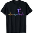 thumbnail image 1 of Archery Bow Archer Girl Heartbeat Pulse Rainbow T-Shirt, 1 of 4