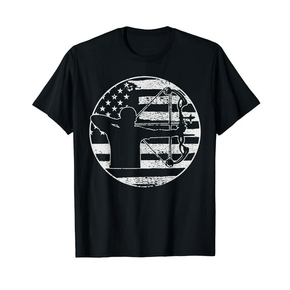 Archery Bow Hunting USA American Flag 4th Of July Gift T-Shirt