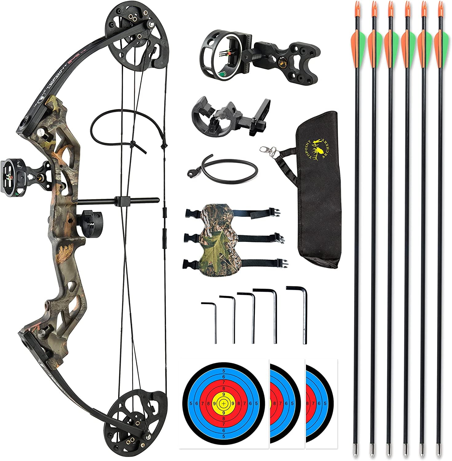 Archery Compound Bow, Compound Bow and Arrow for Youth, Beginner, Adults, Compound  Bow Set with Archery Hunting Equipment, 17-27 Draw Length, 10-30Lbs Draw  Weight, 260fps IBO, Bow Only 2.54Lbs 