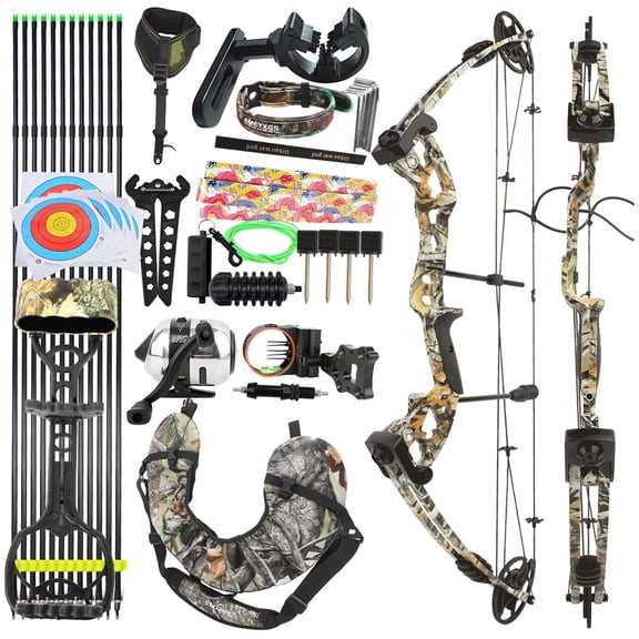 30-55lbs Compound Bow Fishing Kit Bowfishing Arrows Adult Hunting Target Shooting