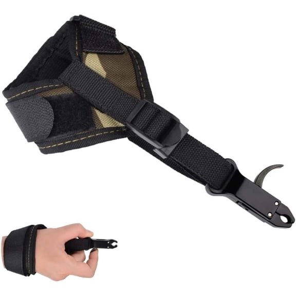 Archery Compound Bow Release - Adjustable Black Wrist Strap Caliper Release Aid Shooting Wrist Trigger Right Left Handed
