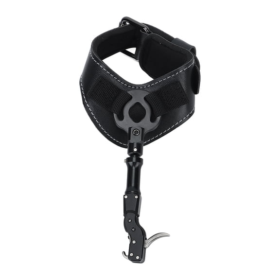 Archery Compound Bow Release Aid Trigger Wristband Spreader Strap Accessory for Outdoor Target Practice Shooting Hunting, Black, 9.8 in / 25 cm