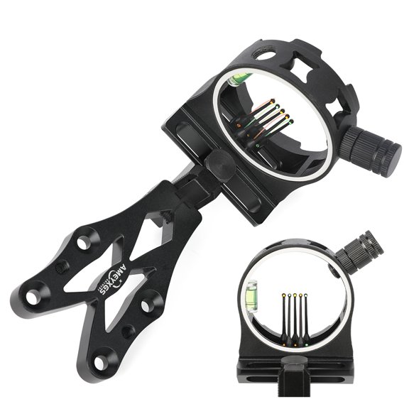 Archery Compound Bow Sight 5 Pin 0.019" Optical Fiber Micro Adjustable Bow Hunting
