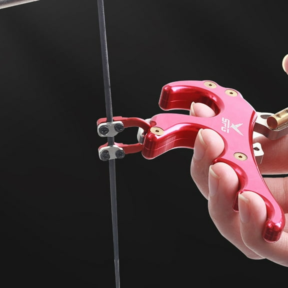 Archery D Loop Compound Bow D Ring Bowstring Release Aids Aluminum Alloy Hunting Accessories For Hunting Archery Activities Black Fangkenuo