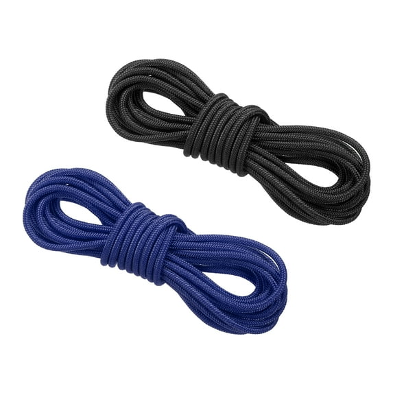 Archery D Loop Rope 10 FT, 2 Pack Bow String Release Nock Wire Nocking Loop Ring, Black Blue