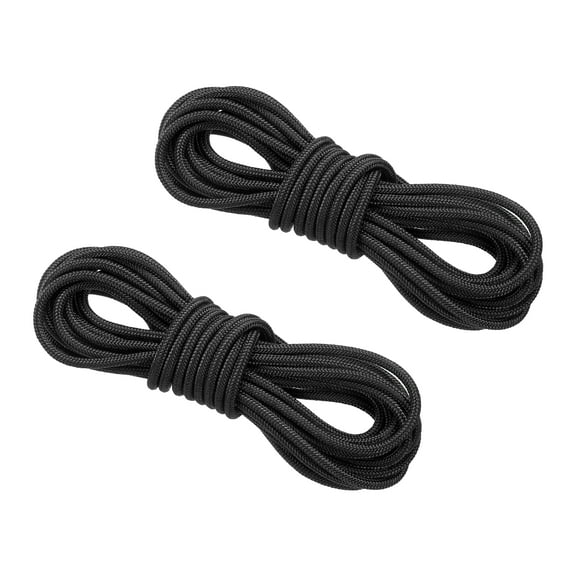 Archery D Loop Rope 10 FT, 2 Pack Bow String Release Nock Wire Nocking Loop Ring, Black
