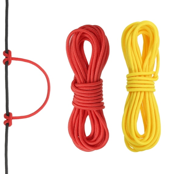 Archery D Loop Rope 10 FT, 2 Pack Bow String Release Nock Wire Nocking Loop Ring, Yellow Red